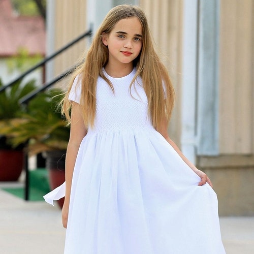 Smocked Overlay Communion Dress 1st Communion Dress | Etsy