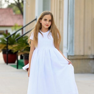 OVERLAY White Lace Communion Dress Overlay Only 3/4 Sleeve age 6 or 10 