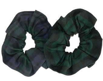 Black Watch Plaid Fabric Scrunchie - School Uniform Scrunchie, Blackwatch Plaid, Black Watch, Plaid Scrunchie, Uniform Plaid, Plaid 79