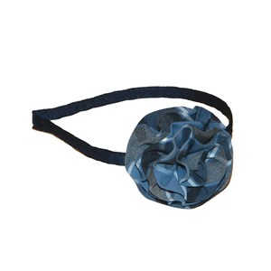 Blue & Gray Plaid 59 Rosette Headband  - School Plaid Uniform Headbands, Blue and Gray Plaid, School Plaid Headbands, School Plaid 59