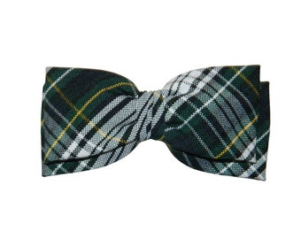 Forest, Navy, White & Yellow Plaid Double Tuxedo Hair Bow - School Uniform Hair Bows, Campbell Plaid Hair Bow, Plaid Bows, School Plaid 61