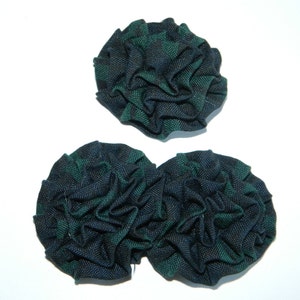 Black Watch Plaid Rosette Hair Clip - Black Watch, Black Watch Hair Bow, Blackwatch Hair Bows, School Uniform Hair Bows, Uniform Hair Clips