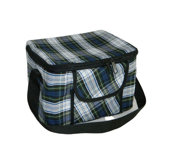 Navy, White & Green Plaid Square Lunch Bag - School Uniform Accessories,  Plaid Lunch Box, Plaid Lunch Bag, Uniform Plaid 80, School Plaid 80