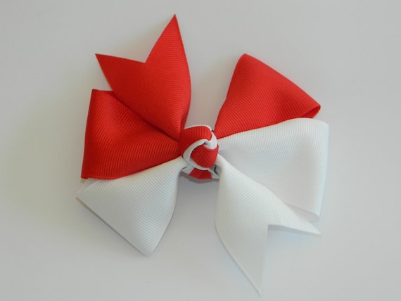 Red White Split Pinwheel Hair Bow School Uniform Hair Etsy