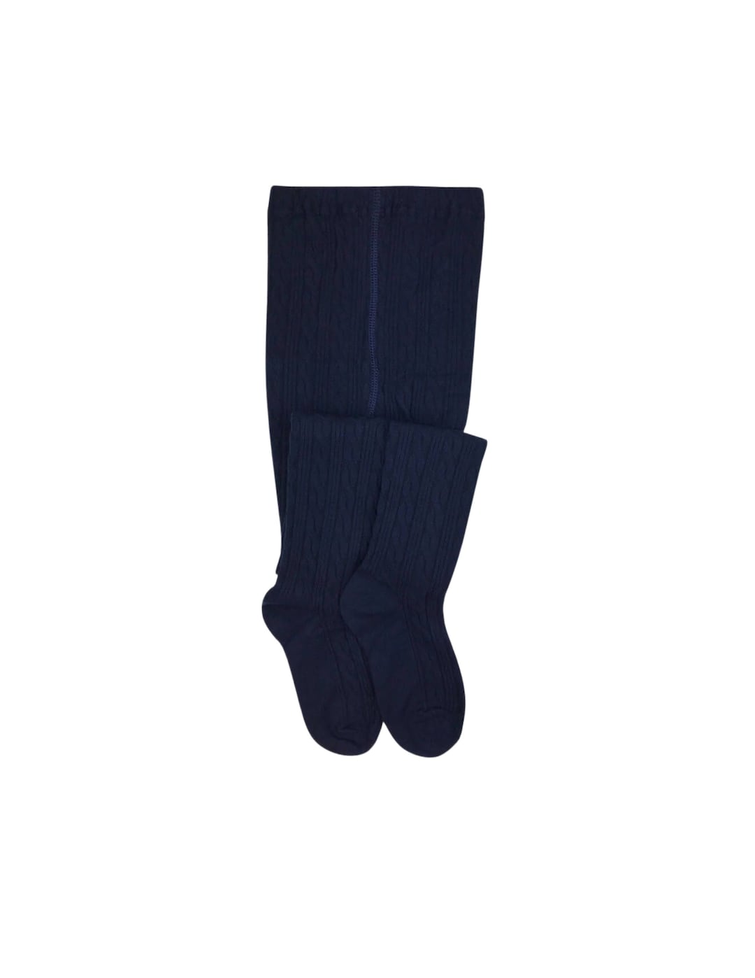 Girl's Navy Cotton Cable Tights School Uniform Tights, Girl's Navy