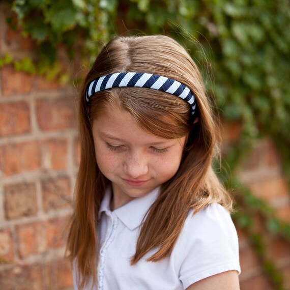 GREY WHITE BLUE RED YELLOW COMBINATIONS GIRLS SCHOOL UNIFORM HAIRBAND NAVY