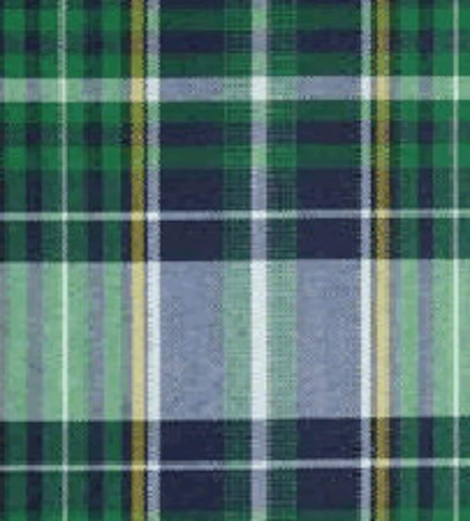 Green, Navy & Yellow Plaid Hair Tie - School Uniform Plaid Scrunchies ...