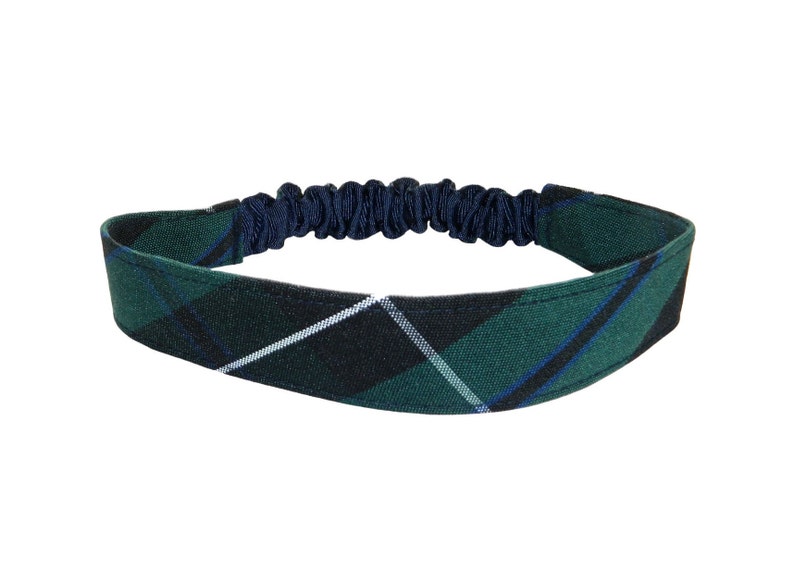 Hunter Green & Black Plaid Elastic Headband Plaid Headbands Etsy