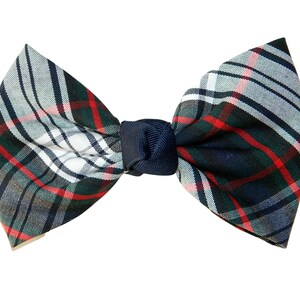 Navy, Green, Red & White Plaid Kennedy Hair Bow - School Uniform Hair Bows, Plaid 49, Plaid 50, Lloyd Plaid, Murphy Plaid, Plaid Bows