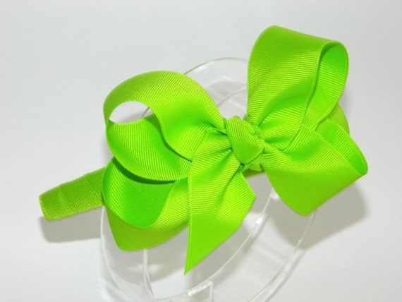 green bow headband