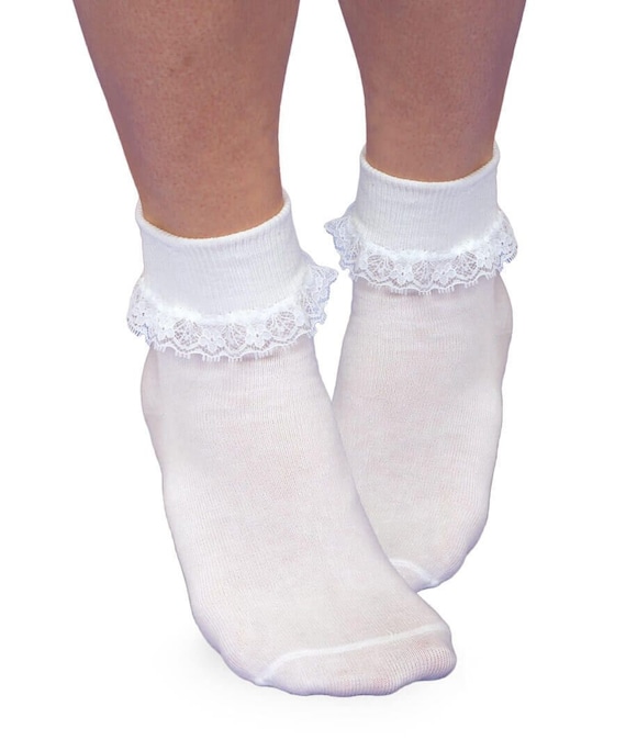 Calcetines de encaje blanco Calcetines de vestir de niña Etsy México