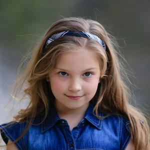 Navy, Green, Red & White Plaid Thin Headband - School Uniform Headband, Plaid 49, Plaid Headband, School Plaid 50, Lloyd Plaid, Murphy Plaid