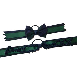 Black Watch Plaid Ponytail Holder - Black Watch, School Uniform Ponytail Holder, Black Watch Plaid, Blackwatch Plaid, Plaid Hair Ties