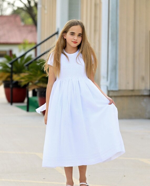 Smocked Overlay Communion Dress 1st ...