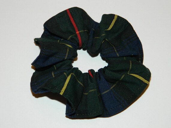 Girls Hair Scrunchie School Double Stripe Striped Uniform