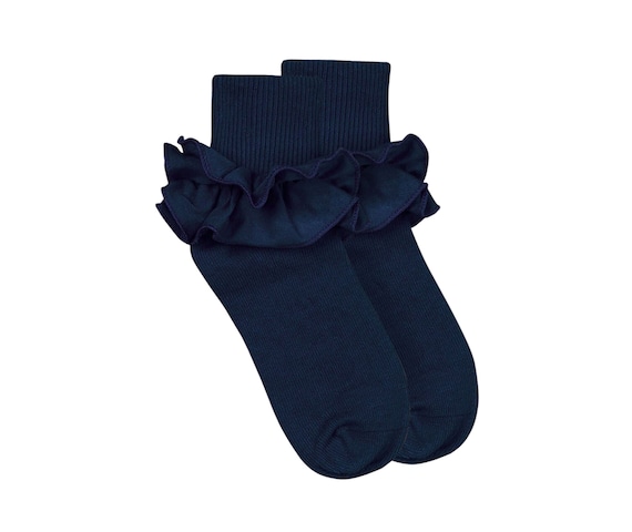 Girl's Soft Navy Ruffle Socks Navy Ruffle Socks | Etsy