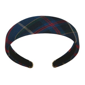 Navy, Red & Tan Plaid 1.5&quot; Headband - School Uniform Headbands, Plaid Headbands, Plaid 93, Wilson Plaid Headbands, School Plaid Headbands