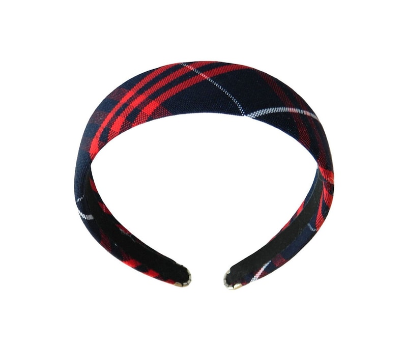 Navy & Red Plaid 1.5 Headband School Uniform Headbands, Plaid Headbands, Plaid 36, Navy and Red Plaid, Plaid 36, Hamilton Plaid, Plaid 37 image 1