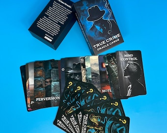 True Crime Oracle Cards Deck, Mystery Investigation Divination Cards, Dark Detective Tarot Style Oracle for Readers & Collectors