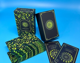 Baraja de Tarot Green Nook con Guía, Cartas de Adivinación Mística, Regalo de Adivinación Bruja, Set de Tarot Estilo Oráculo