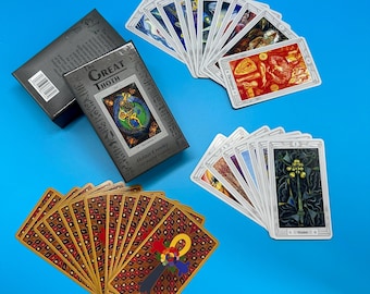 The Great Thoth Tarot Deck, Aleister Crowley Tarot Cards with Guidebook, Vintage Divination Oracle Gift for Beginners