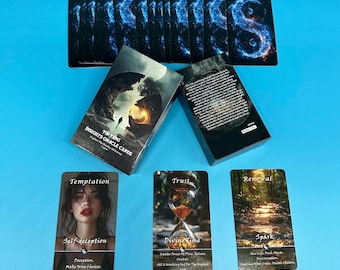 Yin Yang Oracle Cards Deck with Guidebook, Spiritual Divination Cards, Shadow Work Tarot Style Deck, Mystic Gift Set