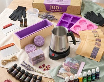 Ultimate Soap Making Kit | 6lb Base, 8 Dyes, 8 Oils, Molds, Craft Supplies