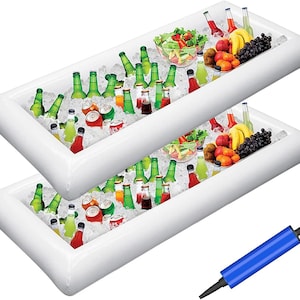 Inflatable Serving Bar Cooler Tray, Extra Large Buffet Ice Holder 51.5”L x 24.5”W