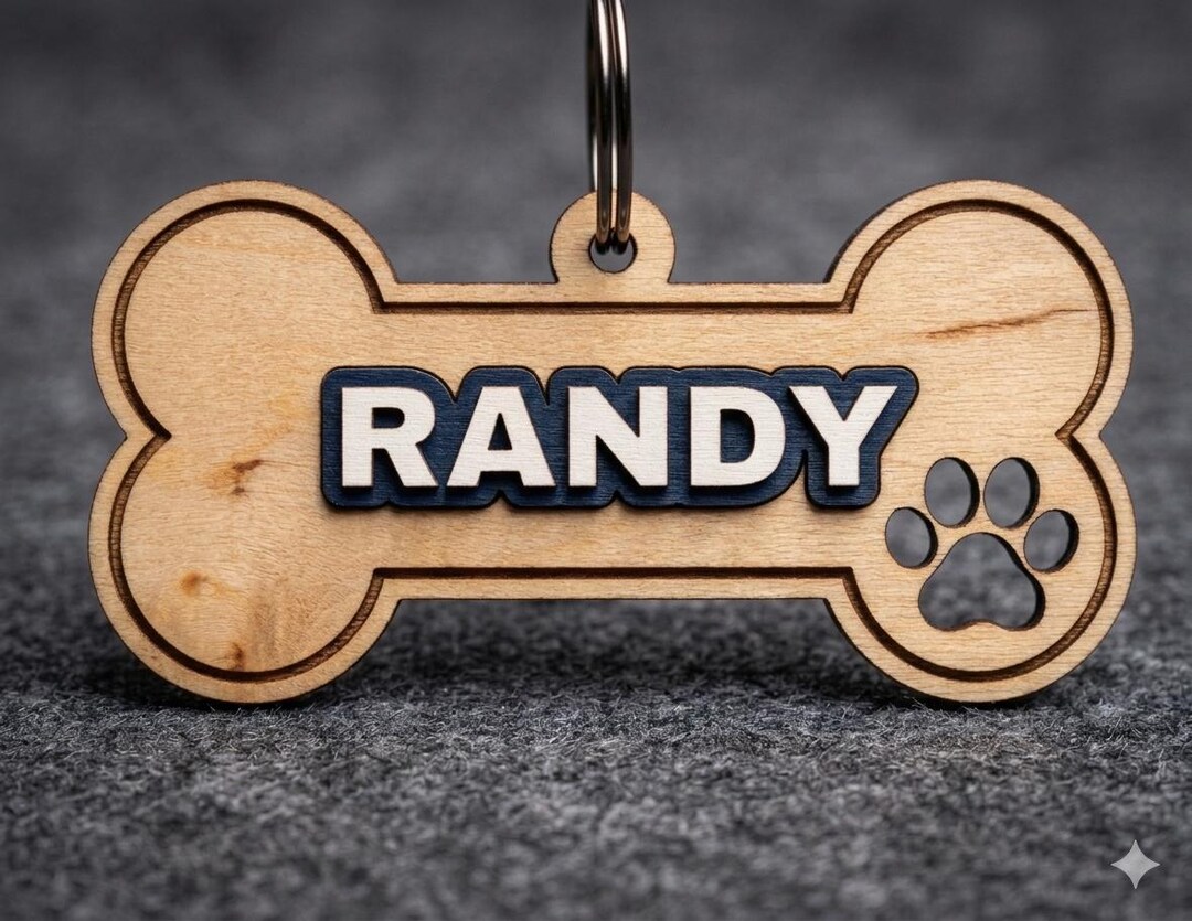 Personalized Dog Bone Tag SVG | Custom Pet Name ID Tag Laser Cut File ...