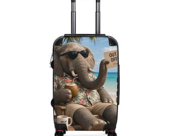 Funny Animal Suitcase | Cute Tropical Luggage for Travel | Beach Vacation Hard Shell Rolling Bag | Summer Holiday Novelty Travel Gear