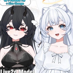 Live2D VTuber | Model Angel Devil Avatar for VTube Studio Anime Character Customizable