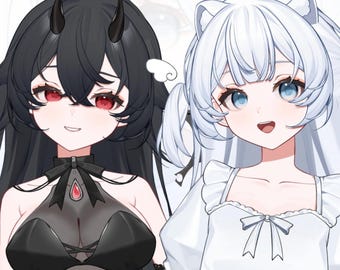 Live2D VTuber | Model Angel Devil Avatar for VTube Studio Anime Character Customizable