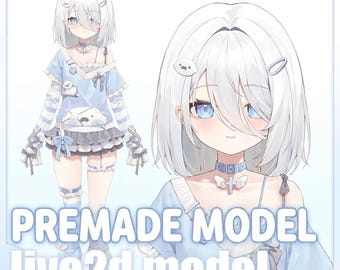 Premade Live2D VTuber Model Baby Seal Girl | VTube Studio Avatar with Expressions