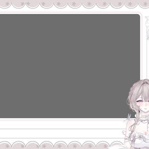 May include: A digital overlay featuring a light pink and white design. The overlay includes a large gray rectangle, a smaller white rectangle with the word "COMMENTS", and a cartoon character. The design has a scalloped border with floral accents.