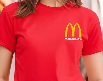 Custom Name Monogram Pocket Shirt, Fast Food Inspired Minimalist Tee, Alphabet Graphic Top, Personalized Name Gift