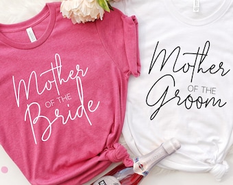 Camisetas para la novia, el novio, la madre y la fiesta de bodas, camisetas familiares a juego.