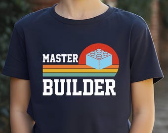 Master Builder Kids Shirt, Building Blocks Birthday Tee