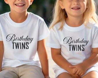 Birthday Twins Shirt, Matching Twin Birthday Outfit, Twins Birthday Tee, Sibling Birthday Shirts, Twin Party Shirt for Kids