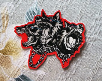 Cerberus Sticker (3 Inch), Original Artwork Vinyl Decal