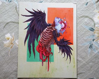 Fallen Angel Art Print – Original Artwork, Dark Fantasy Wall Decor