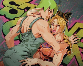 JJBA Stone Ocean Jolyne and FF Art Print