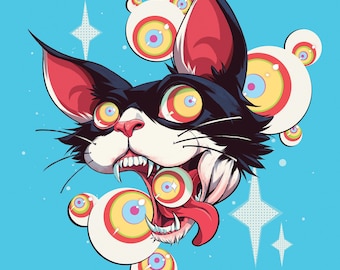 Kitty Craze Art Print