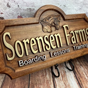 Personalized Family / Ranch / Farm Sign - Personalized Name Signs Carved Custom Wooden Last Name Established Anniversary Gifts Couple Wood