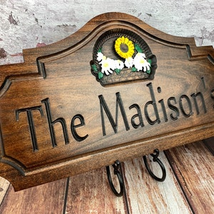 Personalized Family Sign - Personalized Name Signs Carved Custom Wooden Last Name Established Anniversary Gifts Couple Wood