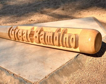 Personalized CNC Carved Baseball Bat: Laser Etched Team Award