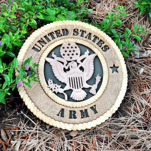 Army Tribute - Holzschild Schild Hochzeitsgeschenk Militär Vereinigte Staaten US Custom geschnitzte Möbel aus Holz Jubiläumsservice Geschenk