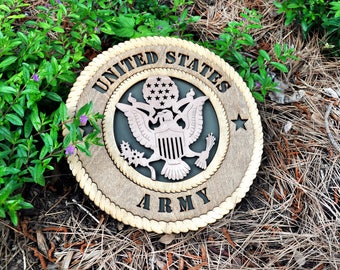 Army Tribute Wood Sign: Military Wall Decor