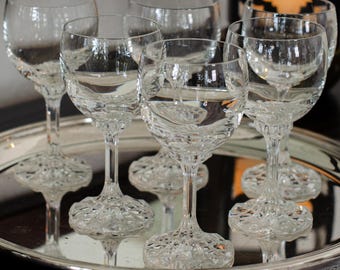 Lot de 6 verres à vin Villeroy Boch Connaisseur | Verres à pied en cristal vintage allemands