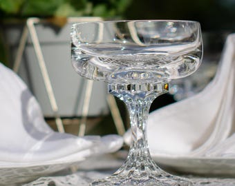 Lot de 5 coupes à champagne vintage • Cristal Villeroy Boch • Accessoires de bar à cocktails élégants