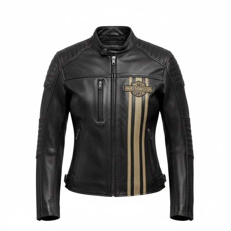 JACKETHUB Passing Link Leder-Bikerweste Für Herren – Harley-Davidson Style, Road Warrior Look